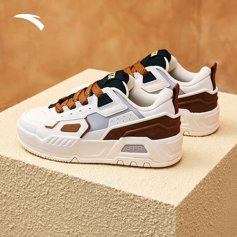 安踏山文板鞋男2024夏季新款潮流小白鞋百搭户外休闲鞋112438028