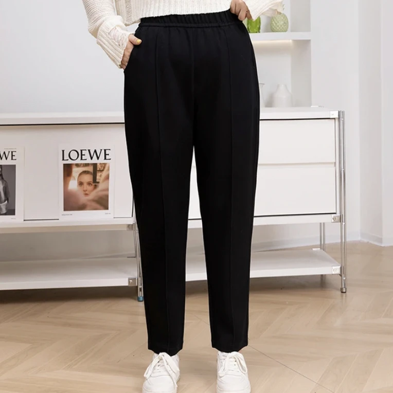 2025秋冬中老年220斤穿加肥空气棉女裤时尚百搭显瘦显腿长遮肚