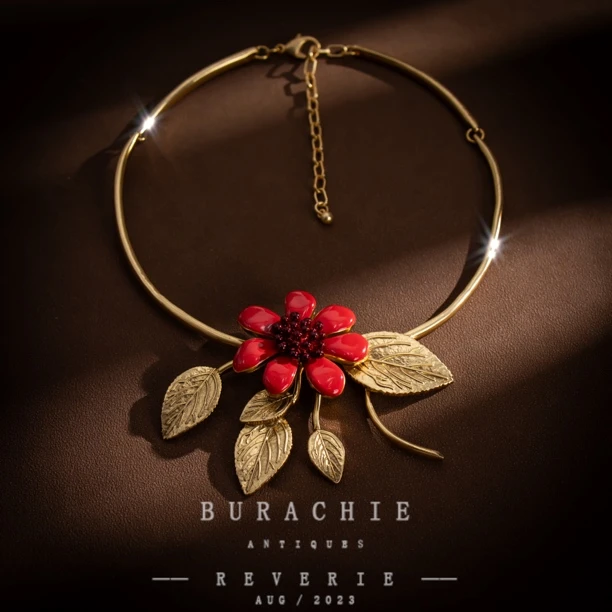 铜合金仿水晶项链 重返古典太美了项链1748 // 气质大气