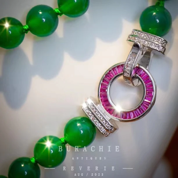 铜合金仿水晶项链 伦敦老牌古董商//收藏【7231】气质时尚