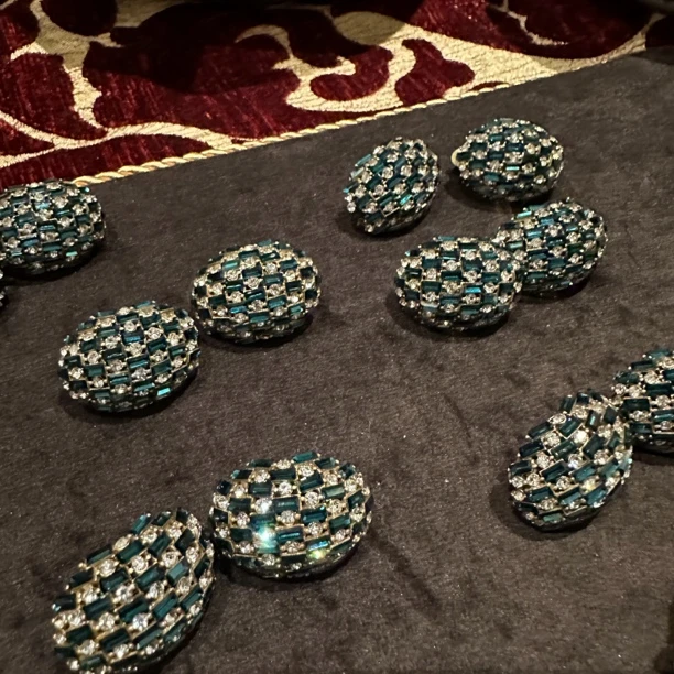 铜合金仿水晶耳饰 宋宋的珍藏 太美了 老貨 Betios 藍色幻想 1354