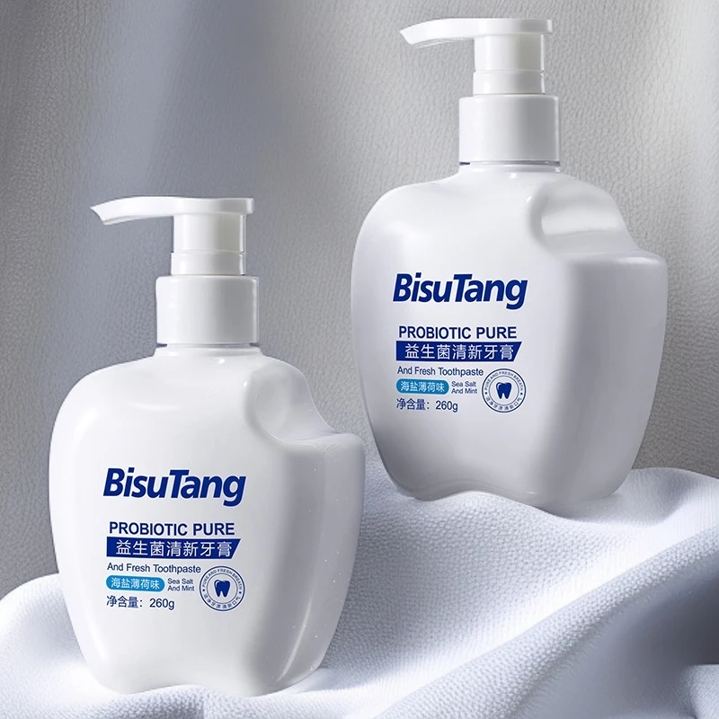碧素堂益生菌牙膏海盐薄荷味牙膏清新口气不含氟牙膏260g洁白通用
