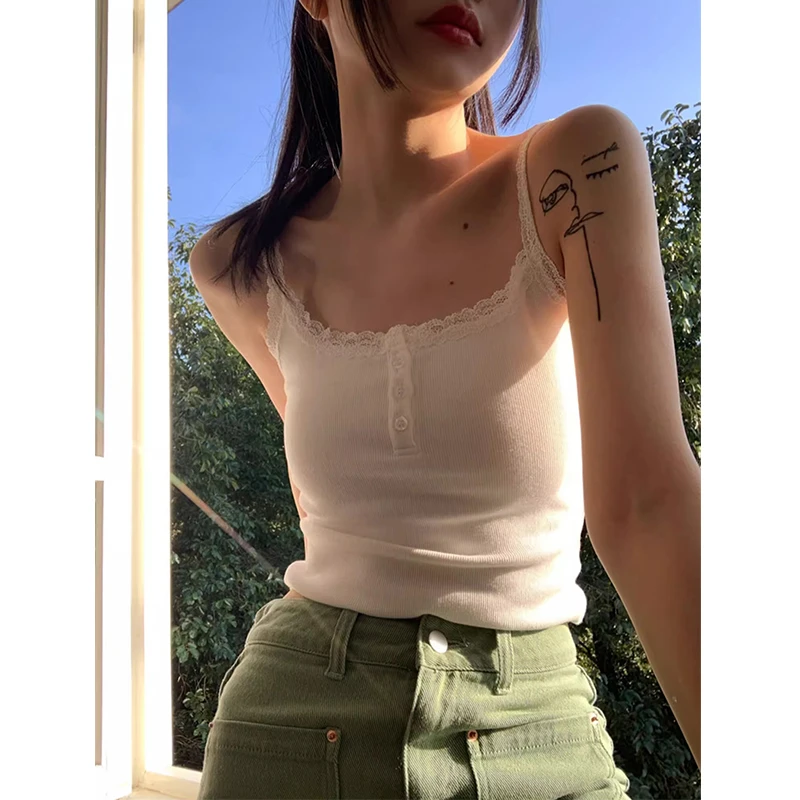 蕾丝吊带背心内搭打底性感外穿修身显瘦网红美背夏季短款百搭上衣