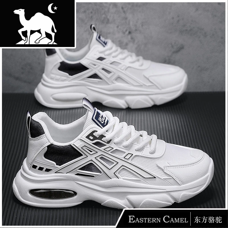 东方骆驼厚底隐形内增高老爹鞋秋季新款男士百搭防滑运动增高鞋男