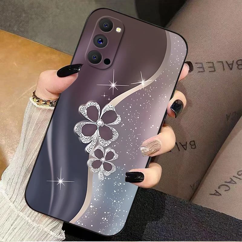 适用OPPOreno4pro手机壳oppoRENPO4PRO硅胶四叶草星星女新款时尚