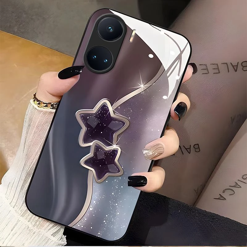 适用华为nova10se手机壳NOVA10SE玻璃流金暗紫女款时尚全包新款保