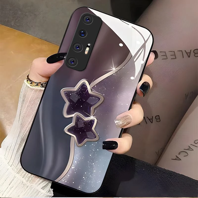适用小米10s手机壳xiaomi10s玻璃流金暗紫女款时尚全包新款保护套