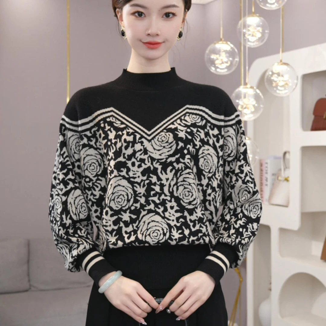 时尚针织衫新款2024爆款精致高贵上档次内搭女打底时髦上档次毛衣