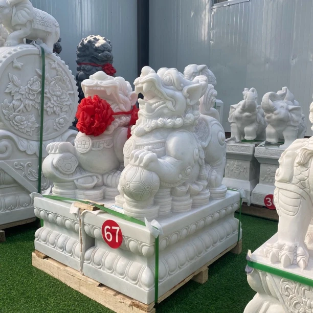 石雕貔貅一对户外庭院商铺大门口汉白玉石头貔貅动物装饰摆件