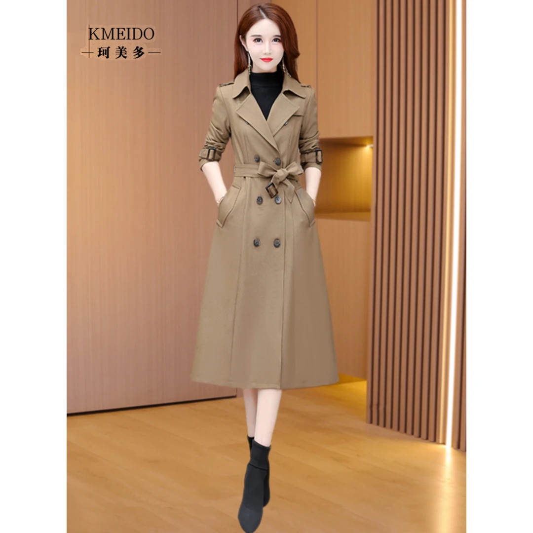 杭州意法长款风衣外套女2023新款秋季贵夫人妈妈高端休闲薄款大衣