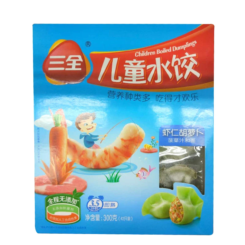 三全儿童水饺虾仁胡萝卜300g/盒