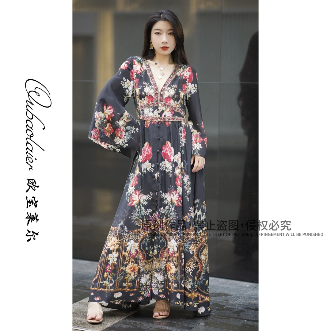 【欧宝莱尔】OBLER新款真丝时尚连衣裙 305-24285