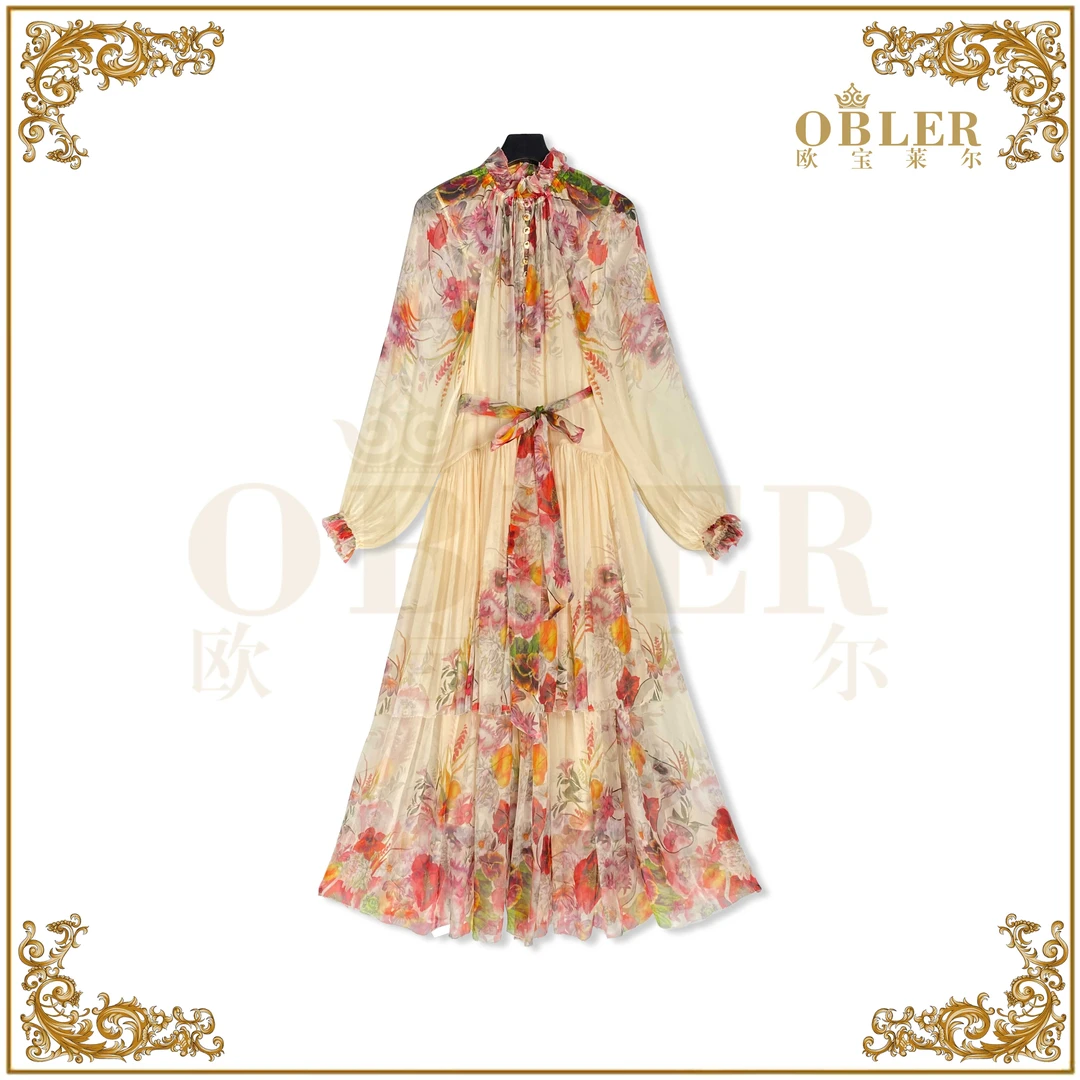 欧宝莱尔时尚气质真丝连衣裙502-24510