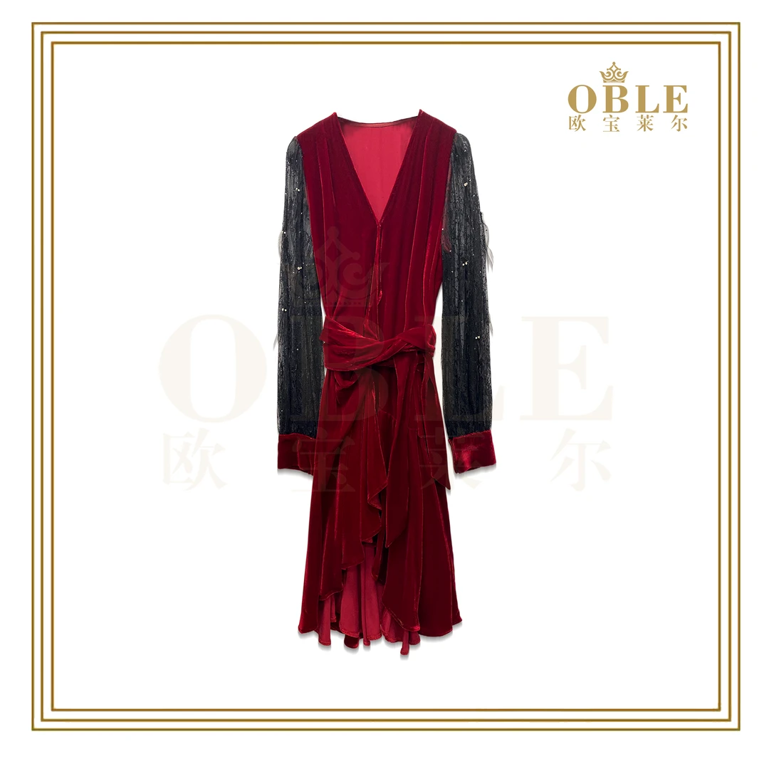 【兰姐专属】OBLER欧宝莱尔新款轻奢气质时尚女士连衣裙114-2353