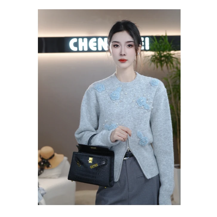 CYM1351女秋冬软糯系套头设计感小众宽松外穿打底衫上衣