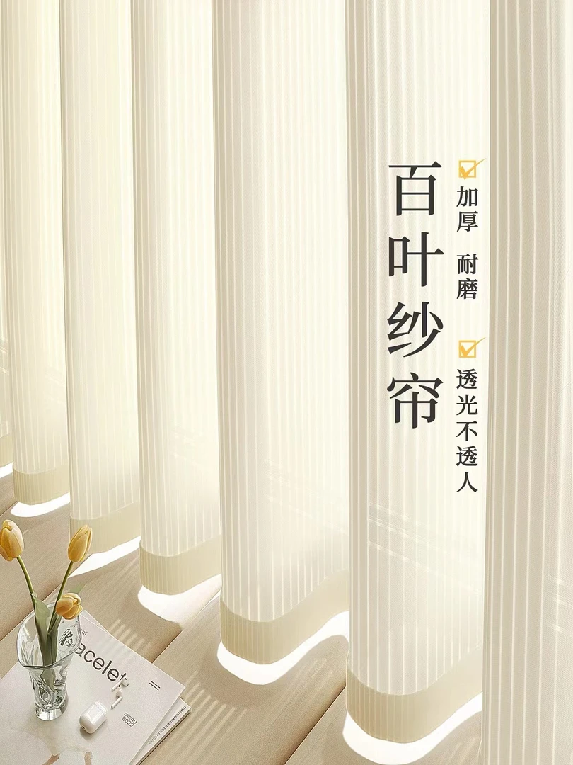 窗帘百叶纱透光不透人客厅阳台纱