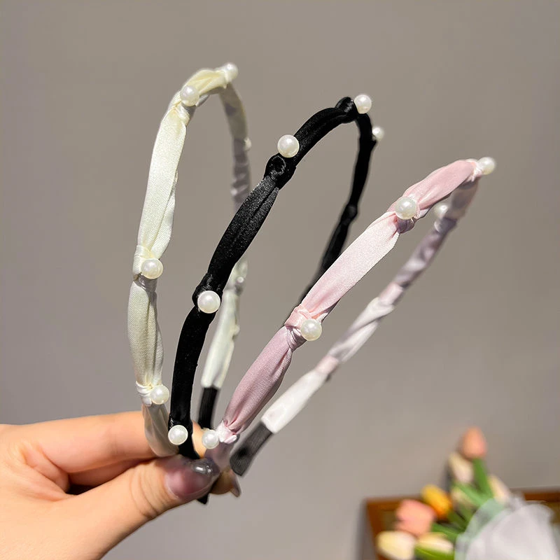 气质珠珠细发箍女日常外出百搭头箍夏季新款发捆发卡头饰品