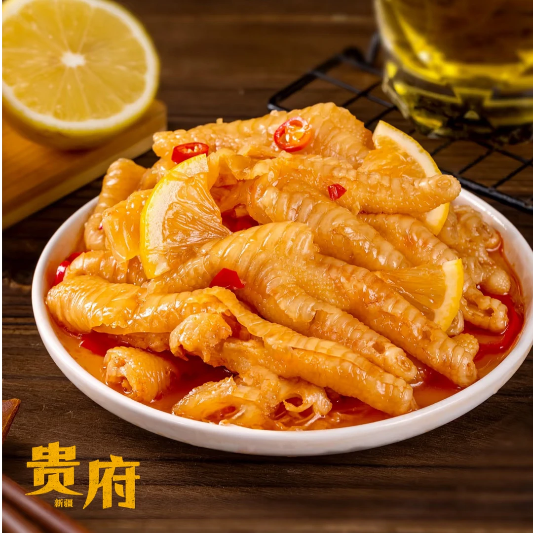 新疆贵府脱骨多口味无骨鸡爪500g去骨凤爪休闲解馋零食推荐