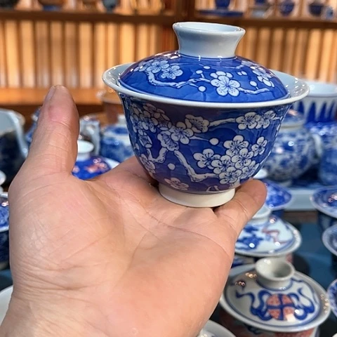 錡镇堂手工手绘盖碗