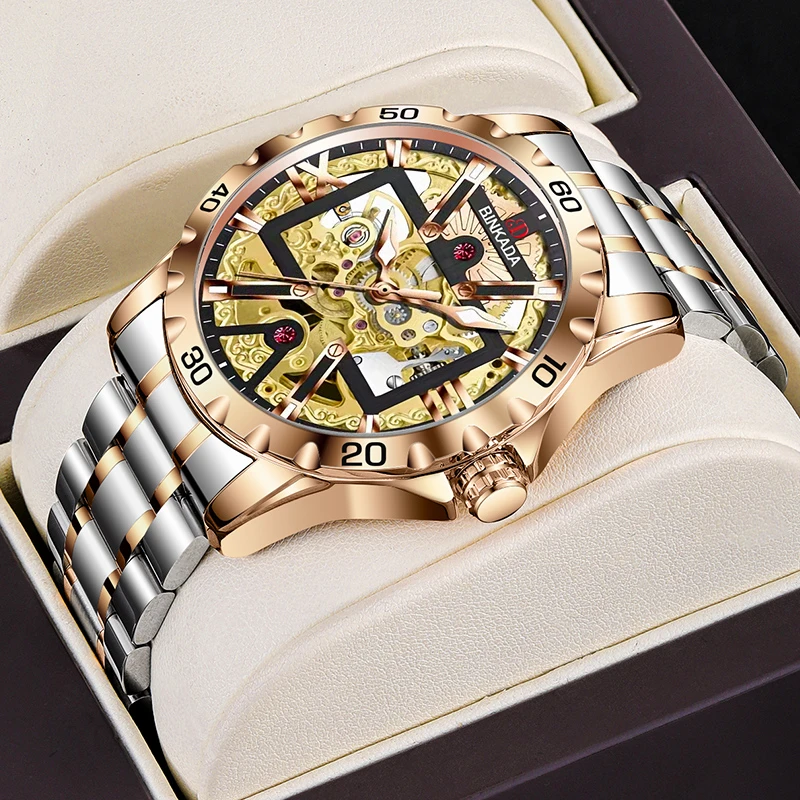 宾卡达（binkada）新款时尚潮百搭手表男士全自动机械腕表-6953