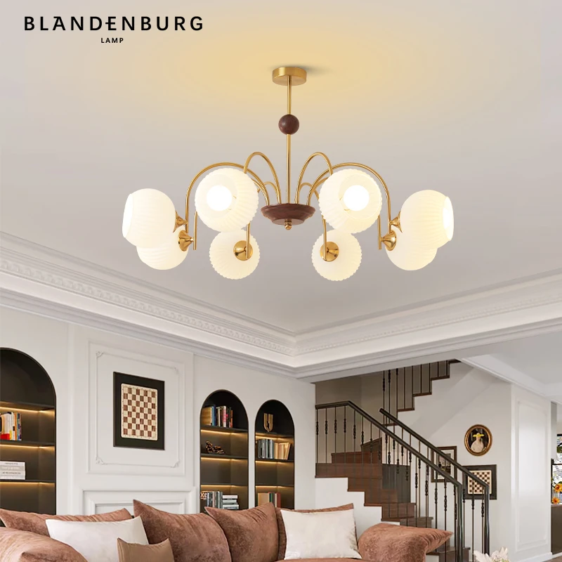 奶油风吊灯简约大气创意侘寂风卧室泡泡灯浪漫设计师高级感主卧灯