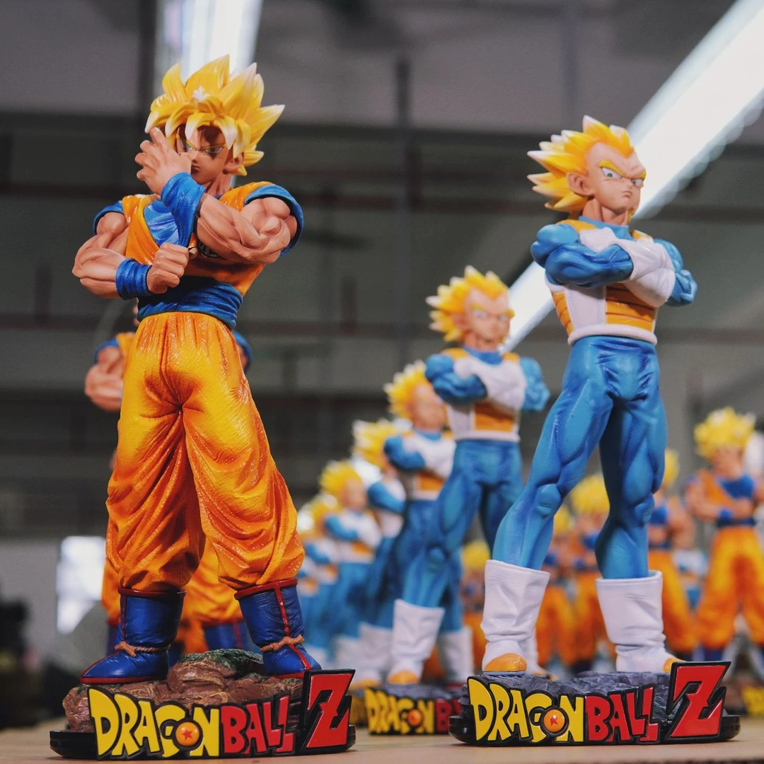 【现货】七龙珠站姿余震悟空与贝吉塔共鸣套装赛亚人手办模型摆件