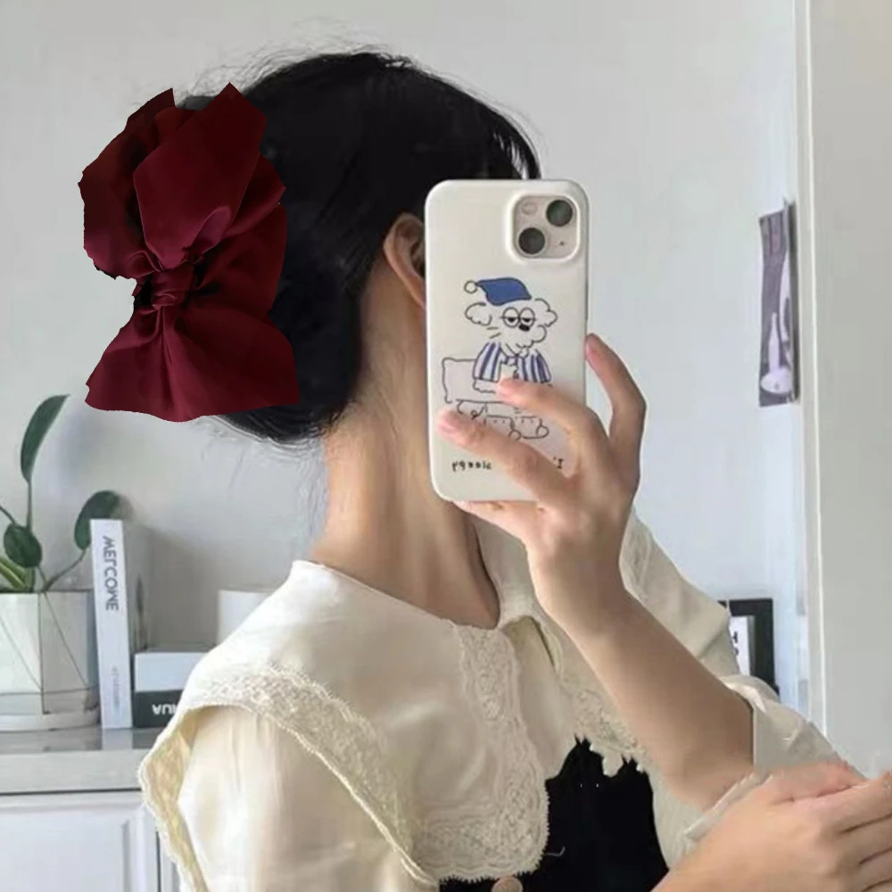 设计感超仙缎面亚克力抓夹复古时尚法式轻奢马尾夹鲨鱼夹发夹发卡