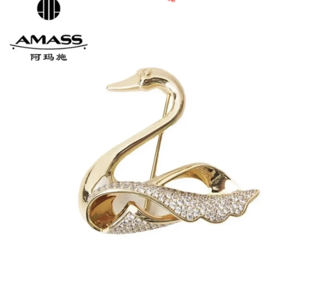 合金胸针 阿玛施立体高级奢华天鹅胸针5900504