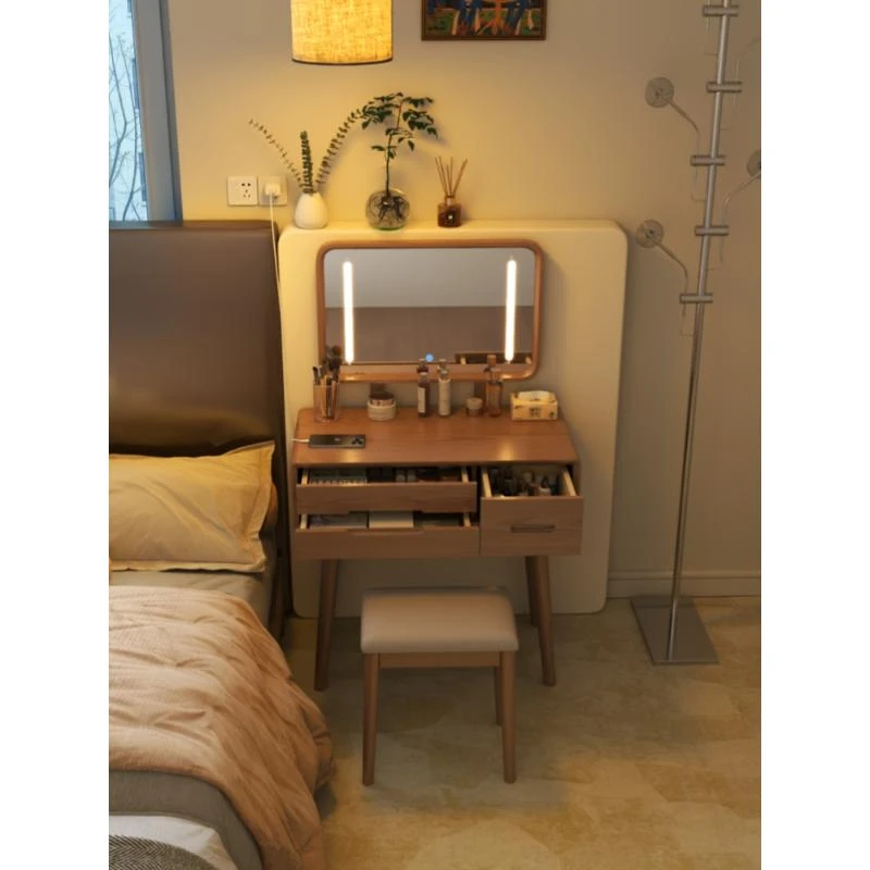 实木梳妆台卧室现代简约中式桌轻奢柜梳妆桌小型台