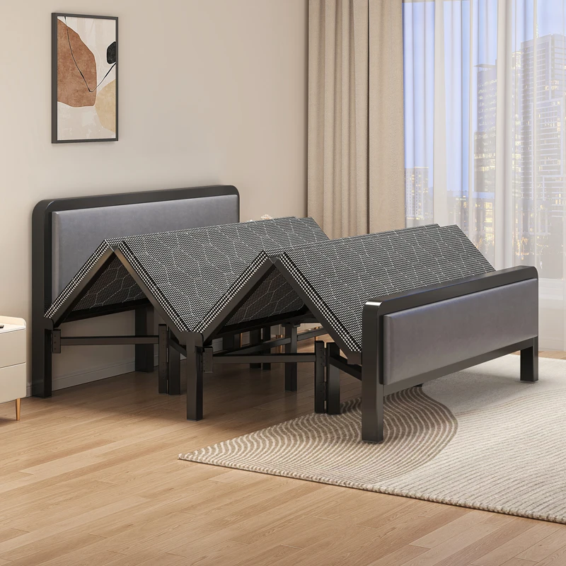 折叠床双人床1米5简易床家用出租房用1米2加固硬板铁床单人床