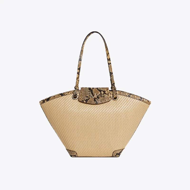 MICHAEL KORS女士自然色中号编织工艺托特包