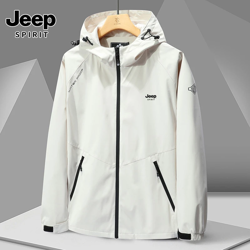 JEEPSPIRIT外套男女薄款春秋装高档夹克三防风衣服防水169风衣