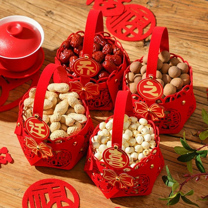 S.乔迁之喜手提篮饰新居礼物搬新家入宅入伙客厅仪式布置用品