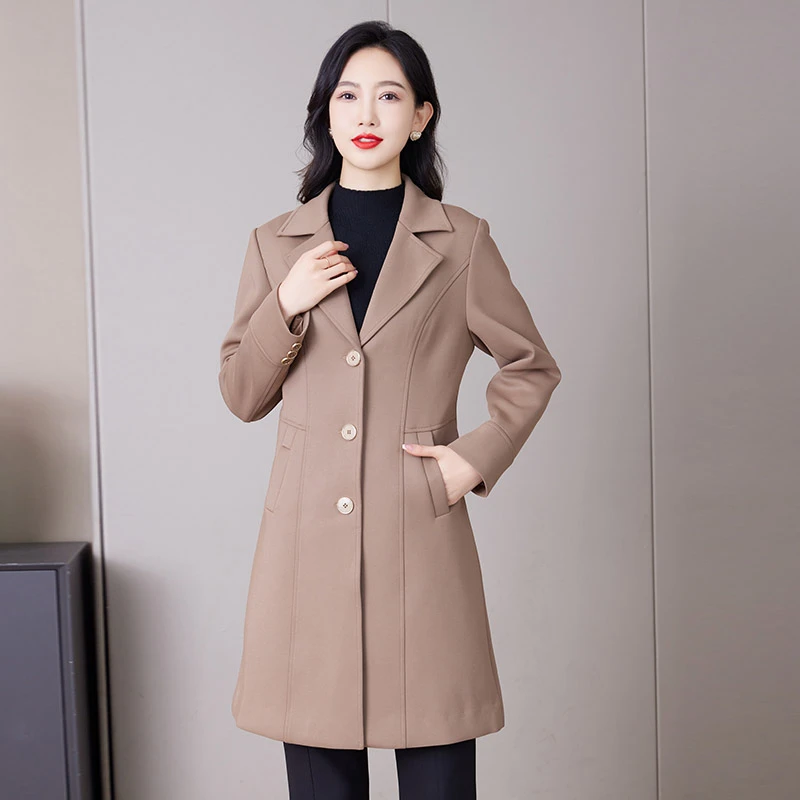 妈妈风衣外套2025秋冬装新款中老年女装中长款大衣洋气显瘦小个子