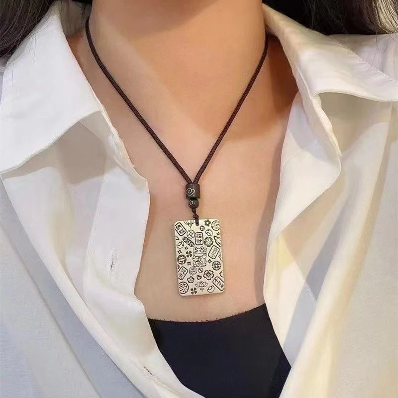 吊坠足银 83号 吉言无事牌足银吊坠