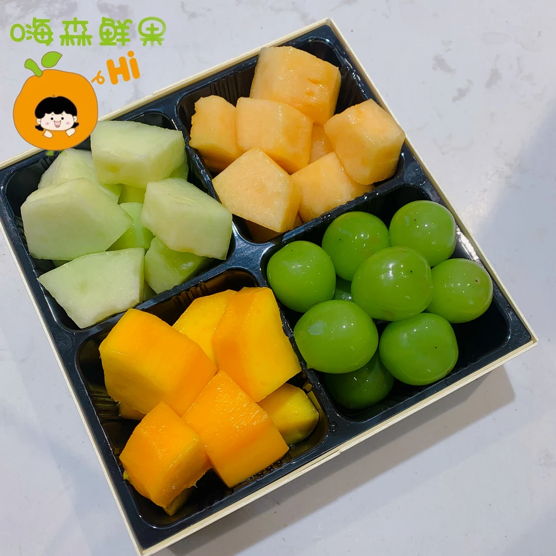 四拼果切（网纹瓜+哈密瓜+芒果+阳光玫瑰）650g