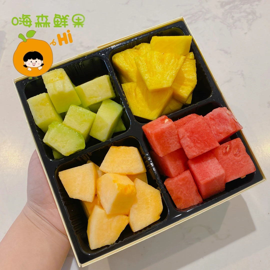 网纹瓜+哈密瓜+西瓜+凤梨（650g）水果
