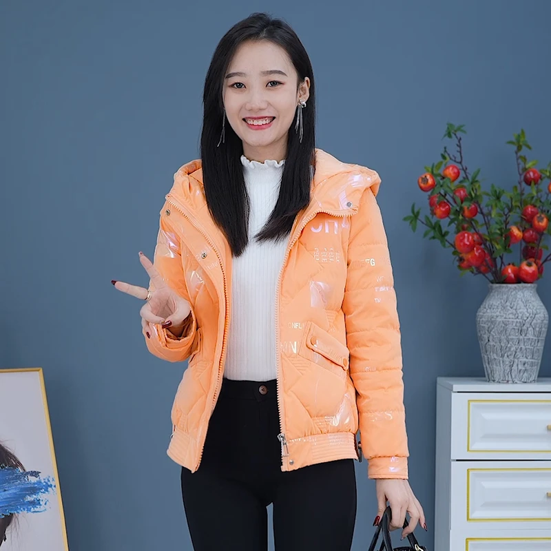 【曼姗】亮面免洗棉服女2025年冬季新款女士短款棉衣冬天加厚外套女