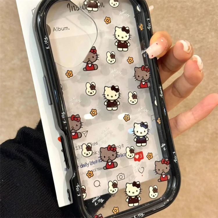 简约可爱kitty适用苹果16pro手机壳15promax闺蜜款14pro新13趣味
