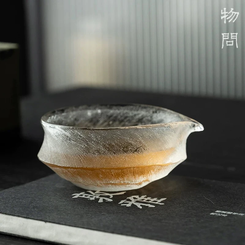物问水晶手工扁舟公道杯加厚防烫透明匀茶器耐热拙器高档茶海