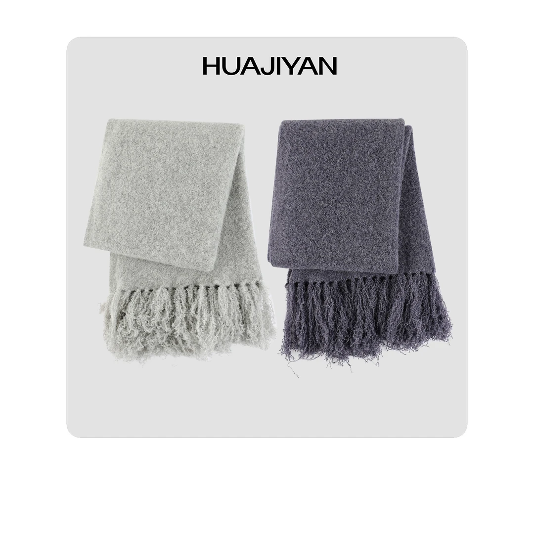 华吉言HUAJIYAN 【苏丽卷围巾】阿尔巴卡羊驼毛流苏大围巾