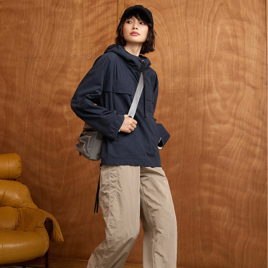 华吉言/HUAJIYAN【岚】100新疆长绒棉柔软舒适百搭连帽卫衣