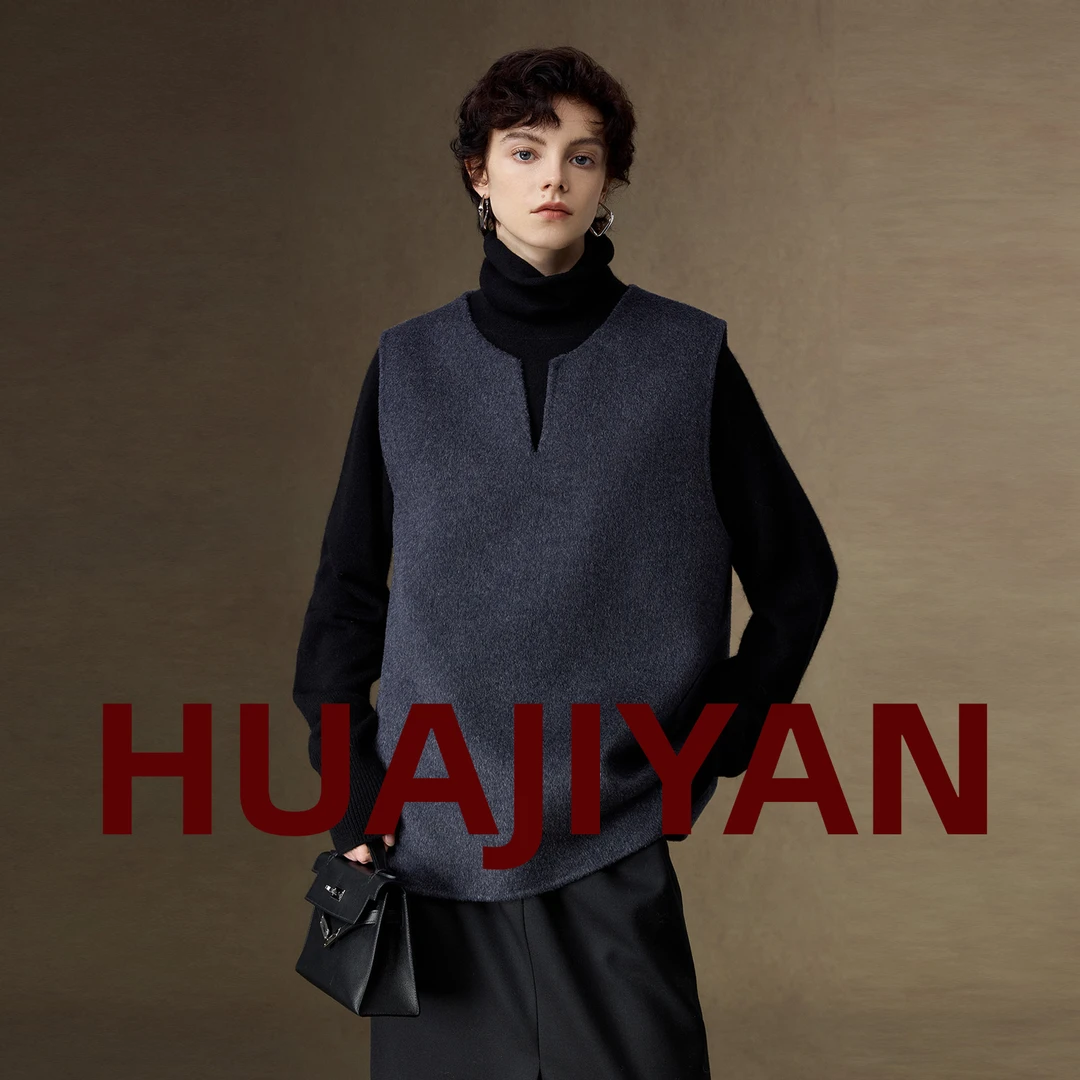 华吉言/HUAJIYAN【马术】100澳洲羊毛小v领骑士背心马甲