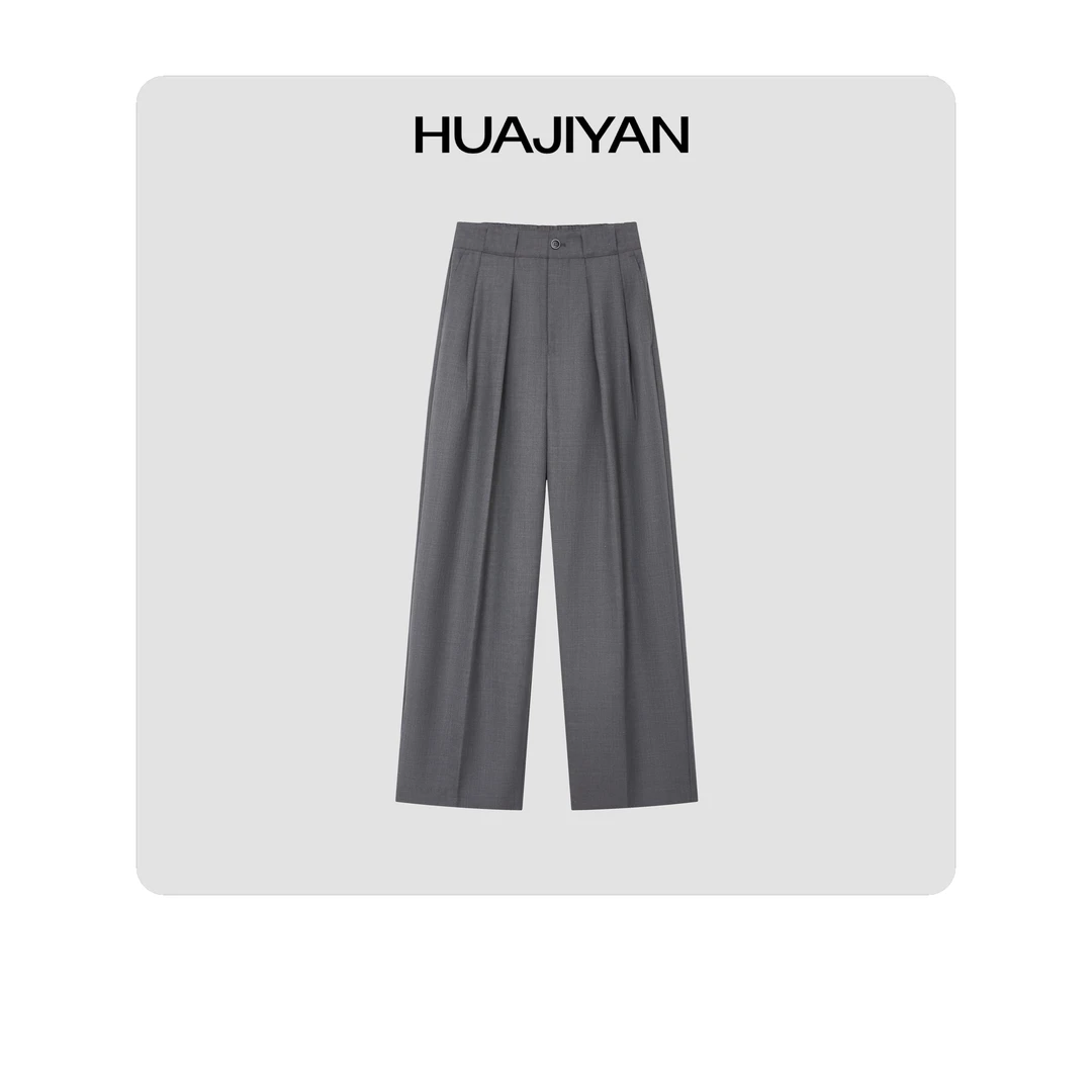 华吉言/HUAJIYAN【西装裤 】松紧腰羊毛西装裤