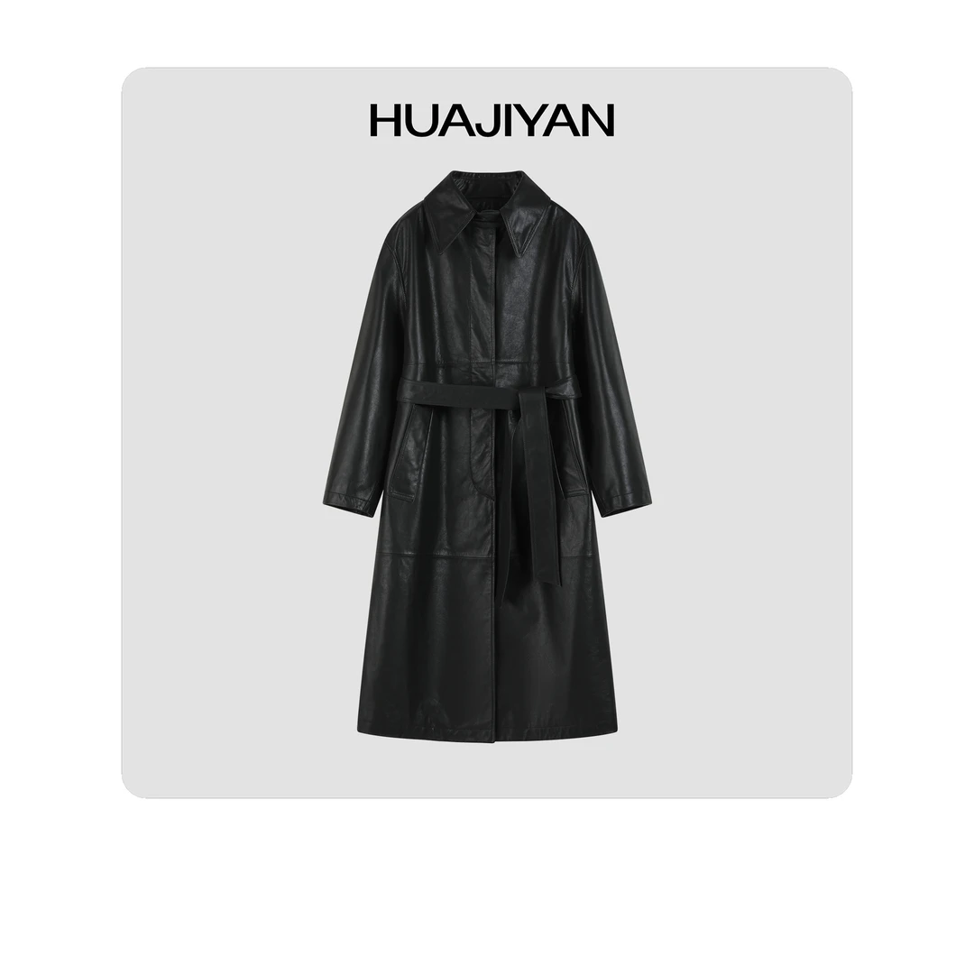 HUAJIYAN【幻影】绵羊皮长款皮衣