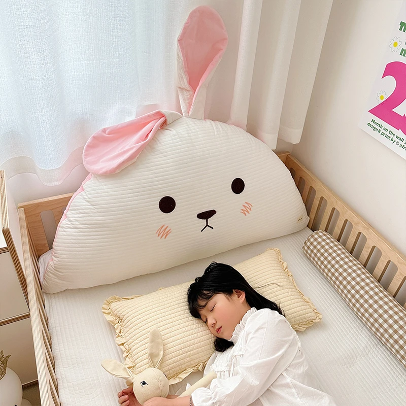 可爱儿童全棉床头靠背少女心卧室床上纯棉靠枕单人腰枕靠垫可拆洗