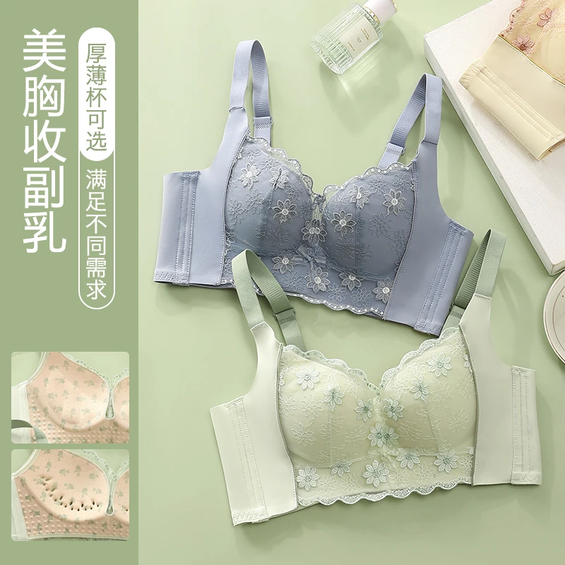黛蕾芬调整型小胸聚拢显大文胸舒适上托防下垂女士内衣透气蕾丝