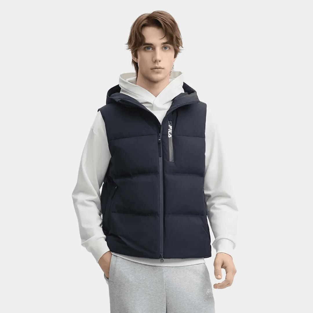 Fila斐乐【撞色拼接羽绒服】24年新款显瘦经典logo男款 F11M449901F