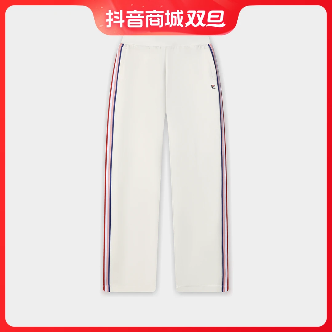Fila/斐乐【杨幂同款】撞色宽松条纹时尚女士直筒长裤F11W411602F