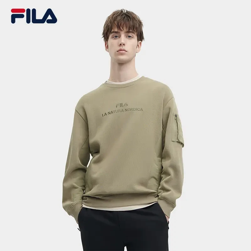 斐乐FILA男【时尚休闲潮流圆领套头衫】秋冬百搭卫衣F11M349209F